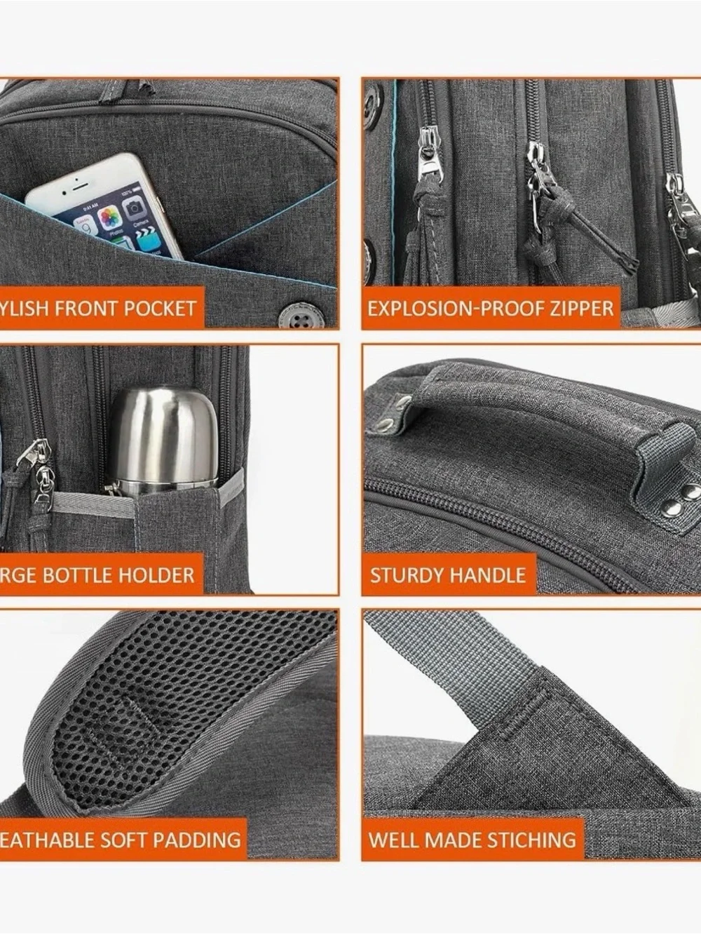 Backpack - Laptop and Two large pocket storage - Stylish Everyday Travel Bag